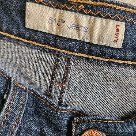Levi's 515 Jeans Women 10 (31x22) Capris Classic Straight Mid Rise Pockets Blue - Picture 2 of 11